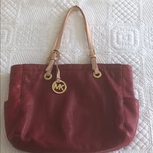 Barely used Red Michael Kors Leather Handbag
